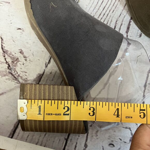 American Eagle Shoes Womens‎ 7 Gray Mule Suede Open Back Clog Block Heel - Picture 9 of 10